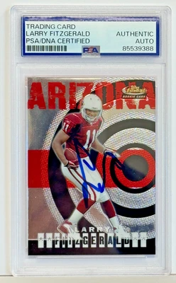 Larry Fitzgerald Signed Autographed 2004 Topps Finest RC Rookie Card PSA/DNA COA - Image 1 of 2