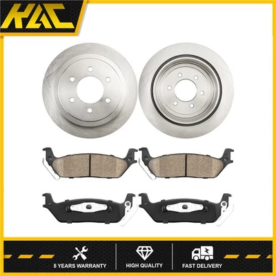 Kit de 6 rotores de freno traseros y pastillas de cerámica para Ford F-150 2004 2005-2009 2011 Foto 1 de 4