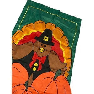 Vintage Thanksgiving Banner Flag 40x26” Fall Turkey Outdoor House Flag - Picture 1 of 2