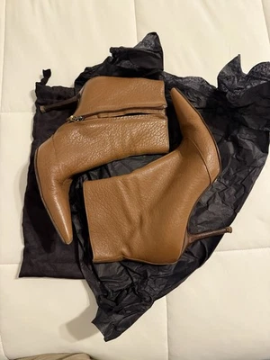 Botas de Tacón Dolce & Gabbana Vintage Años 90 Cuero Tostado Talla 39 1/2 Foto 1 de 4