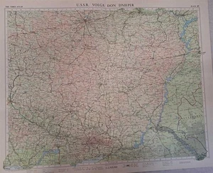 Karte: Karte der UdSSR Wolga, Don, Dnjepr, Platte 45 von 1959 Times Atlas - Bild 1 von 1
