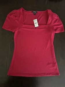 NWT Express Red Fuscia Blouse Top Size Small Fitted - Picture 1 of 6