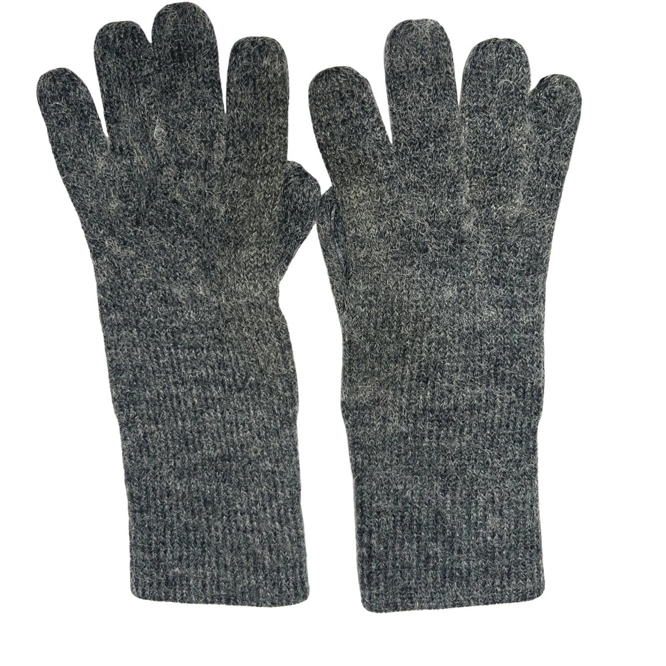 Acogedores guantes de palma de cuero tejidos de lana de colección gris invierno cálidos para mujer pequeños-medianos Foto 1 de 4
