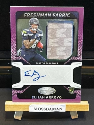 2025 Panini Certified Elijah Arroyo RPA Purple Freshman Fabric Auto Seahawks RC - Image 1 of 2
