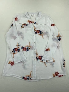 Anneliese Embroidered Floral White 3/4 Sleeve Shirt Women's XL Top Bohemian - Picture 1 of 12