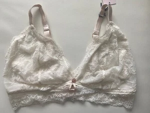BNWT M&S Rosie @ Autograph opaline lace silk trim longline bralet - Picture 1 of 4