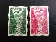 SELLOS ANDORRA FRANCESA MNG 1955 VALLE DE VALIRA. CORREO AÉREO CORTA