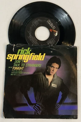 RICK SPRINGFIELD 45 RPM Record RCA PB-13070 Don't Talk To Strangers/Tonight P/S - Image 1 of 2