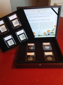 2017 Beatrix Potter box set of 4 50p coins and 4 stamps low limited edition - Picture 1 of 10