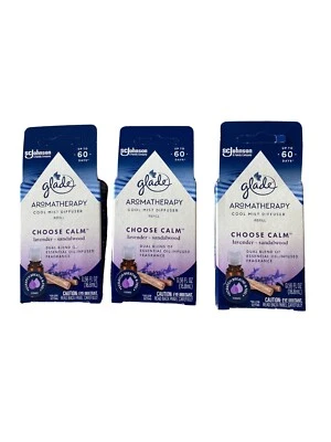 Paquete de 3 recargas de aceite difusor Glade Cool Mist elige lavanda calma + sándalo 0,56 Foto 1 de 2