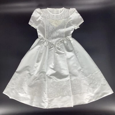 Vestido Flor Fiesta Formal Comunión Vintage Niñas Talla 8 Blanco Niñas RN21386 Foto 1 de 4