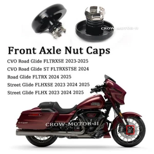 Motorcycle Front Axle Nut Caps Cover For Harley Street Glide FLHXSE 2023 2024 25 - Picture 1 of 7