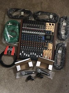 TASCAM MODEL16 All-in-One Mixing Recording Studio Cables Microphones Power Cord - Picture 1 of 23