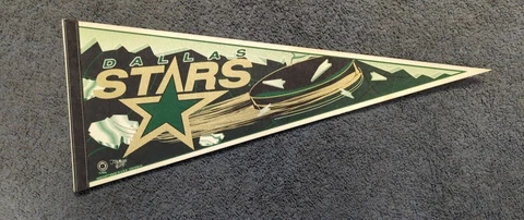 1990 Arena Hung DALLAS STARS Full Size Pennant W/Backing Vintage NHL Cover