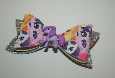 Moño de pelo de pony: púrpura - moño de pelo para niñas; brillo; hecho a mano; diseño único; MLP Foto 1 de 3