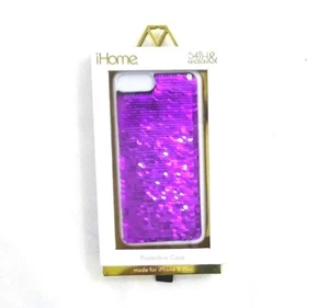 Ihome Apple Iphone 8 Plus Cellphone case Women Girls Sequin Pink Magenta Metalic - Picture 1 of 7