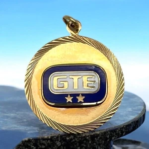 Vintage 10K Gold Filled GTE General Telephone 2 Stars Service Logo Charm - Picture 1 of 3
