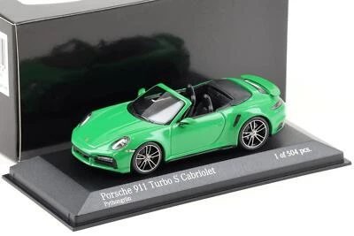 1:43 Minichamps Porsche 911 992 Turbo S Cabriolet 2020 Verde Python - Immagine 1 di 3