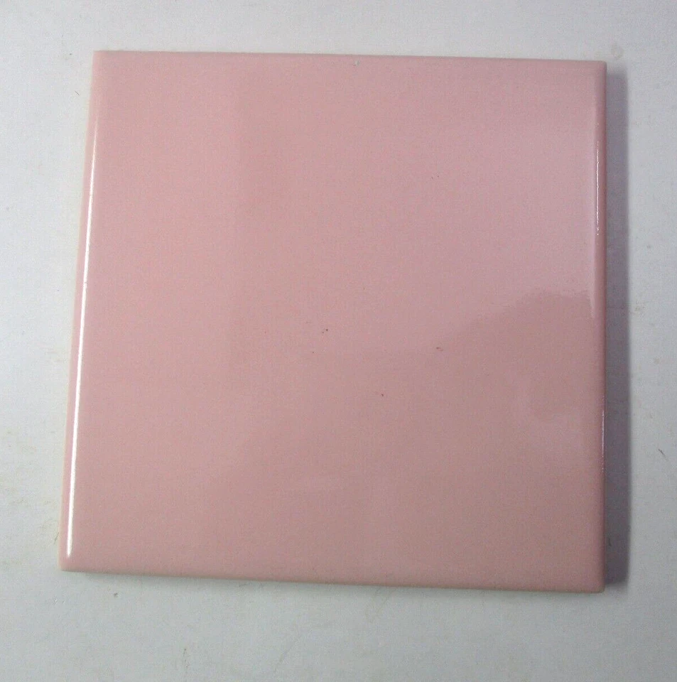 1 Wall Tile Atco USA 4-3/8" Square Gloss Baby Pink Ceramic 1950 Retro Vtg MCM - Image 1 of 4