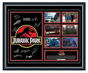 JURASSIC PARK ORIGINAL 1993 SIGNED POSTER LIMITED EDITION FRAMED MEMORABILIA - Picture 1 of 5