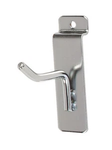 25 Chrome 2" Slatwall Metal Peg Hooks Slat Wall Display 6mm Diameter Tubing - Picture 1 of 10