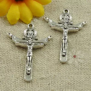 Envío Gratuito 74 piezas Colgante Cruz Jesús Plata Tibetana 34X24mm L-4615 - Imagen 1 de 4