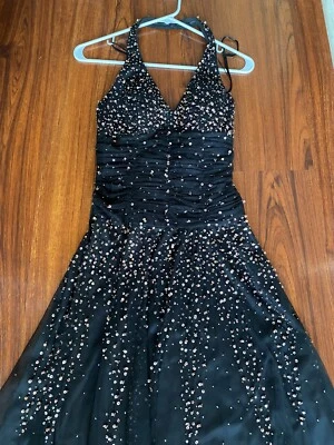 Vestido de fiesta Sean Couture negro con lentejuelas talla XS Foto 1 de 4