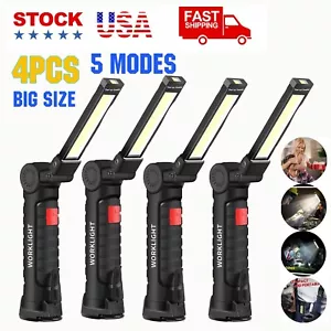 Rechargeable LED COB Work Light Mechanic Flashlight Lamp Magnetic Base Bright - Picture 1 of 19