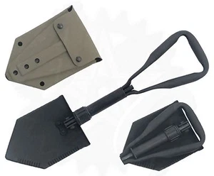 Tri-Fold Entrenching Tool (E-Tool), Genuine Military Issue, with Shovel Cover - Picture 1 of 1
