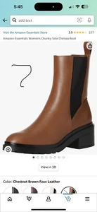 Amazon Essentials Chunky Sole Chelsea Black Women's Size 7 - Picture 1 of 7