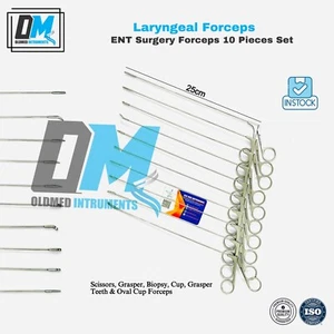 Juego de 10 pinzas micro laríngeas otorrinolaringológicas, taza de biopsia para pastijera, etc., 2X250 - Imagen 1 de 4