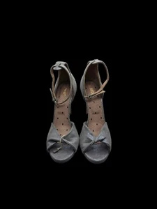 Valentino Red Leather Heels In Gray Sparkle Size 37/7 NWOB - Picture 1 of 10