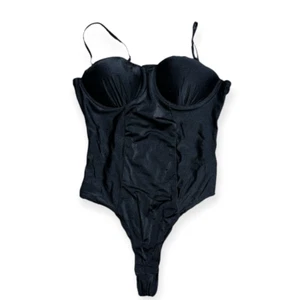 Body Windsor para mujer negro escote corazón satinado con aros mediano nuevo sin etiquetas - Imagen 1 de 5