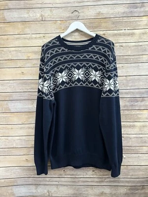 Weatherproof Vintage Sweater Men’s Size XL Blue Holiday Snowflake Pullover NWOT - Image 1 of 4