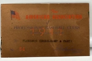 1941 AAA Pass Ticket Johnny Pesky Age 22/BA.325/Minors Boston Red Sox Vg⚾️ - Picture 1 of 3