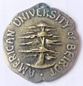 1944 American University of Beirut Lebanon Sterling Silver Medal Jewish Student - Picture 1 of 2