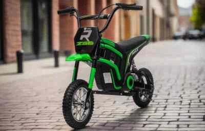 24V Kids Ride on Motorbike Electric 350W Motors with Twist Grip Throttle - Green - Image 1 of 4