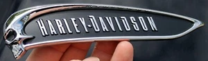 NUEVO Harley-Davidson Skull Tank Cromo Emblema Breakout Softail Dyna Street Bob LH - Imagen 1 de 13