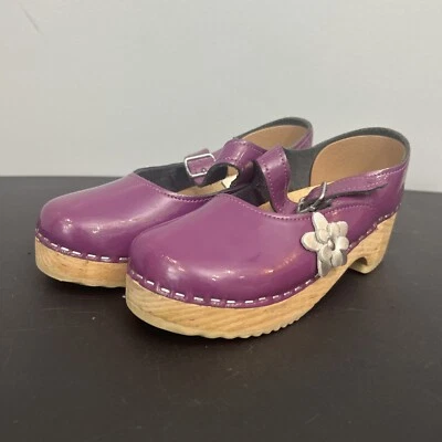 Zuecos Hanna Andersson Mary Jane charol madera talla 35 UE jóvenes Foto 1 de 4