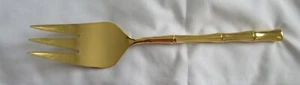 VINERS OF SHEFFIELD GOLDEN BAMBOO VINTAGE LARGE SERVING FORK **NEW** - Picture 1 of 4