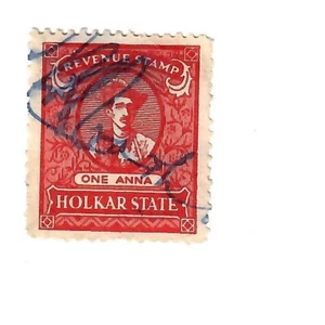 India Indore Revenue 1935 1 año rojo usado - Imagen 1 de 1