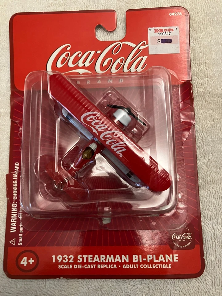 (2) New Coca Cola Replica Bi-Planes Die-cast 1932 Stearman 1Red in box +1Yellow - Image 1 of 4