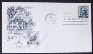 USA FDC SC #1304 5¢ WASHINGTON COIL STAMP 1966 Artmaster Cachet. - Picture 1 of 1