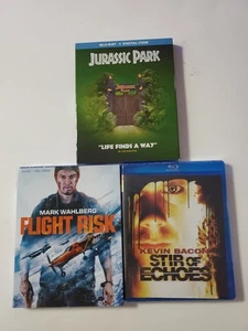 3 BLU-RAY MOVIE LOT, JURASSIC PARK + FLIGHT RISK + STIR OF ECHOES, - Picture 1 of 2
