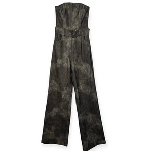 New Sm Fashion Nova “One Time Offer” Gray Faux Leather Jumpsuit Bodycon - Picture 1 of 13