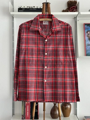 Camisa de Colección Años 50 Topcraft Rockabilly Algodón Cuello Lazo Sombra Patrón a Cuadros Foto 1 de 4