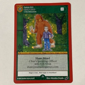 MetaZoo Bigfoot Shaw Mead Caster COO Business Card Promo Slight Warp, Print Line - Picture 1 of 11