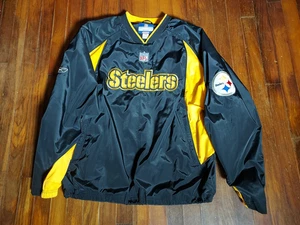 Pittsburgh Steelers NFL Reebok Pullover Windbreaker Size L Team Apparel On Field - Picture 1 of 3