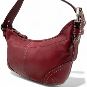 [Near Mint] Coach 9541 Red Leather Hobo Hobo One-Shoulder Strap Leather - Picture 1 of 13
