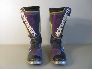Vintage ALPINESTARS Tech 3 Purple Motorcycle Riding Boots - Men's Size 10 Italy - Picture 1 of 19